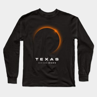 Texas Total Solar Eclipse 2024 - Texas Solar Eclipse Long Sleeve T-Shirt